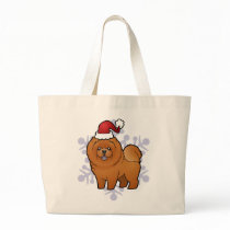 Christmas Chow Chow Canvas Bags