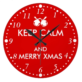 Christmas Clock Keep Calm Jingle Bells Customize