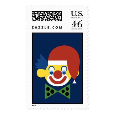Christmas Clown Postage Stamps by lonvig