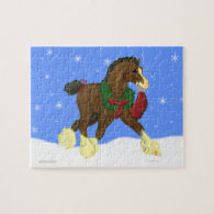 Christmas Clydesdale Horse Colt Puzzle