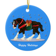 Christmas Clydesdale Ornament