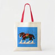 Christmas Clydesdale Tote Bag