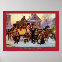 Christmas Coach 1795 by Jean Leon Ferris Print posters