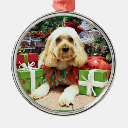 christmas cockapoo buddy round metal christmas christmas cockapoo buddy round metal christmas