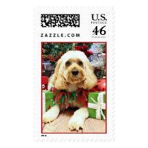 Christmas - Cockapoo - Buddy Postage Stamps