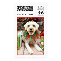 Christmas - Cockapoo - Smallz Postage Stamp