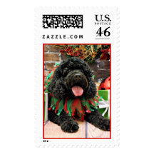 Christmas - Cockapoo - Sophie Postage Stamp