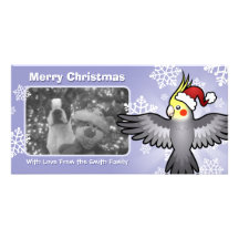 Christmas Cockatiel Custom Photo Card