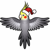 Christmas Cockatiel Photo Cut Outs