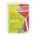 Christmas Cocktail Party Invitations with Martini