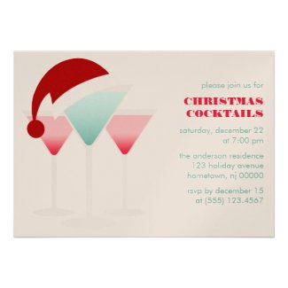 Christmas Cocktails Custom Invites