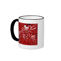 Christmas Coffee Mug ~ Red Leaves by Regella Christmas Coffee Mug ~ Red Leaves