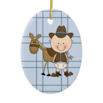 Christmas Collection Baby Cowboy Horse Ornaments