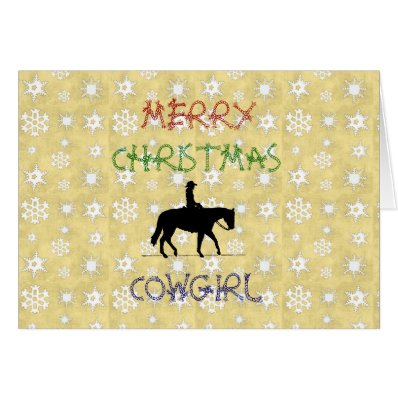 Christmas Collection Cowgirl Horse Greeting Card