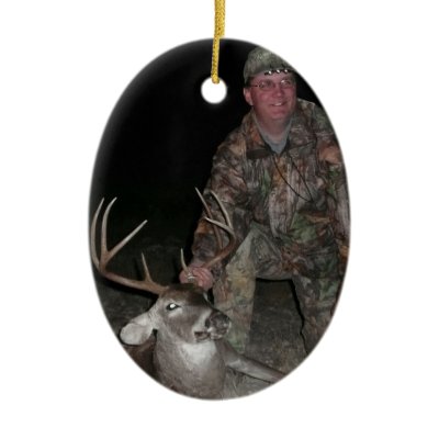 Christmas Collection Deer Hunt Add Photo Text Christmas Ornament