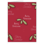 Christmas Collection Red Holly Greeting Card