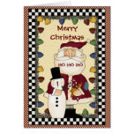Christmas Collection Santa Snowman Greeting Card