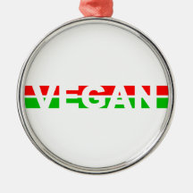 Christmas Colored Vegan Stripes Christmas Ornaments
