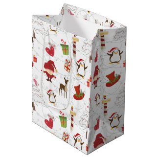 Christmas Colorful Symbols 2 Changeable Background Medium Gift Bag