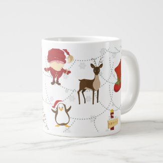 Christmas Colorful Symbols 2 Changeable Background Extra Large Mugs