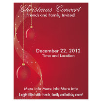 Christmas Concert Red Ornaments flyers
