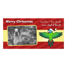 Christmas Conure / Lorikeet / Parrot Personalized Photo Card