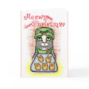 Christmas Cookie Cat Holiday Card by jamiecreates1 Christmas Cookie Cat Holiday Card