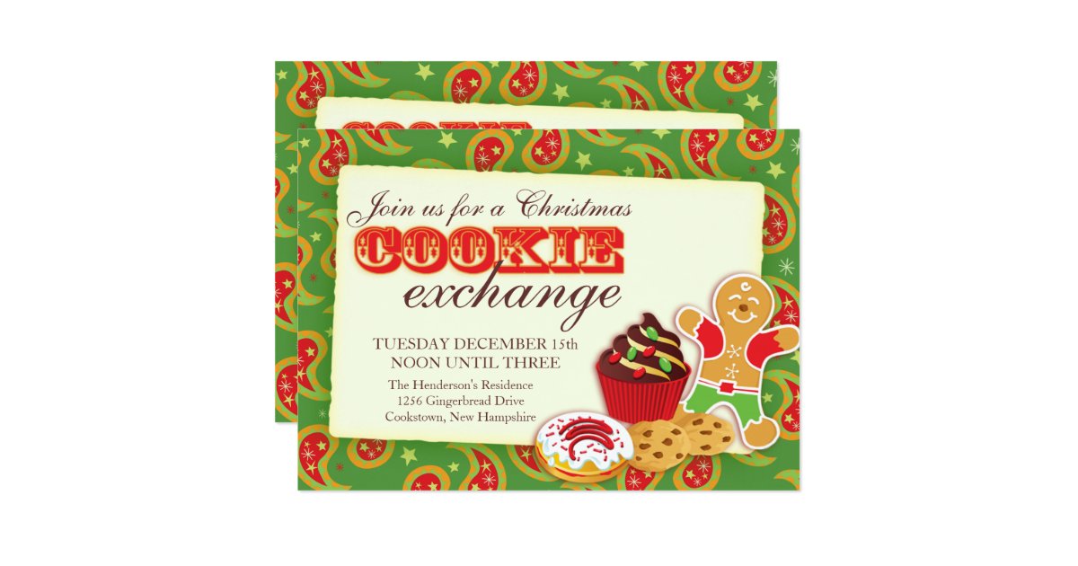 Christmas Cookie exchange & etiquette invitation Zazzle