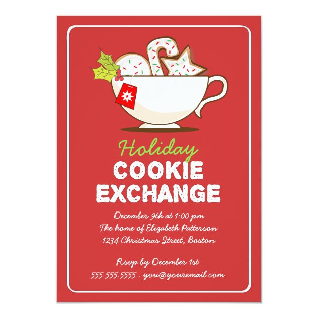 Christmas Cookie Exchange Holiday Party Invitation