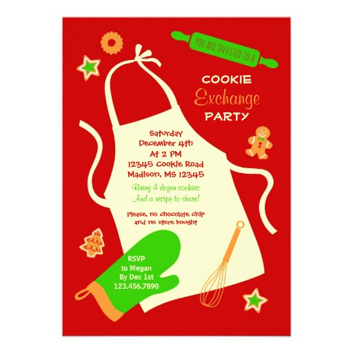 Christmas Cookie Exchange Party Invitation (front side)