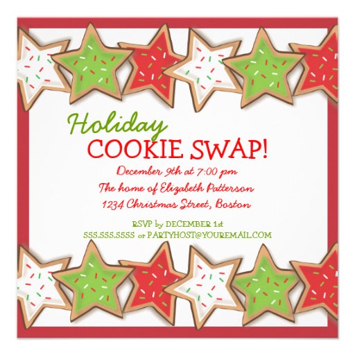 Christmas Cookie Swap Holiday Invitation