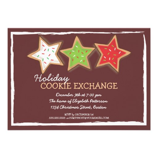 Christmas Cookie Swap Holiday Invitation (front side)