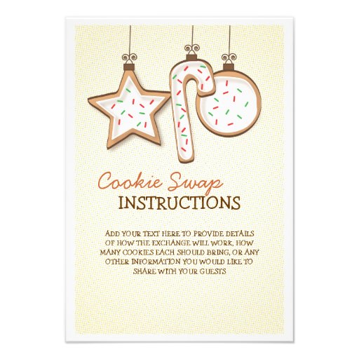 Christmas Cookie Swap Instruction Card