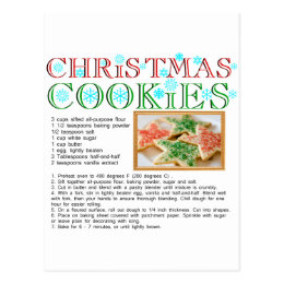 Christmas Cookies Recipe Postcard