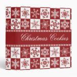 Christmas Cookies Red Snowflake Holiday Recipes Vinyl Binder