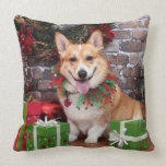 Christmas - Corgi - Cal Throw Pillows
