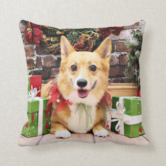 corgi christmas pillow