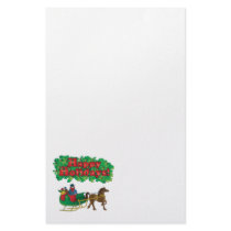 Christmas Couple in a Sleigh Stationery Design