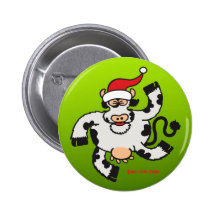 Christmas Cow Button