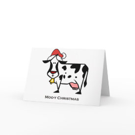 Christmas Cow Greeting Card