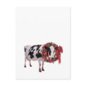 Christmas Cow Postcard Template Vertical