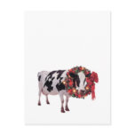 Christmas Cow Postcard Template Vertical