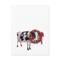 Christmas Cow Postcard Template Vertical