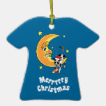 Christmas cow slumped over the moon christmas tree ornaments