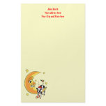 Christmas cow slumped over the moon personalized stationery
