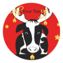 Christmas Cow Sticker