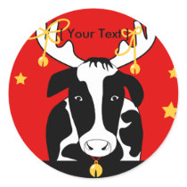 Christmas Cow Sticker