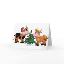 Christmas Cows Greeting Cards