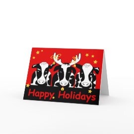 Christmas Cows Greeting Card card