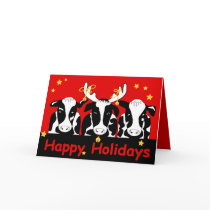 Christmas Cows Greeting Card 2